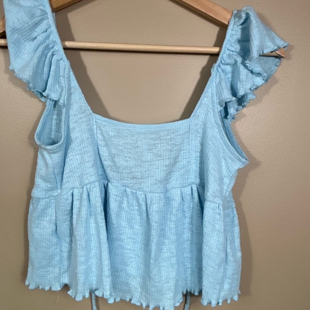 Women's Light Blue Ruffle Top - Picture 5 of 5
